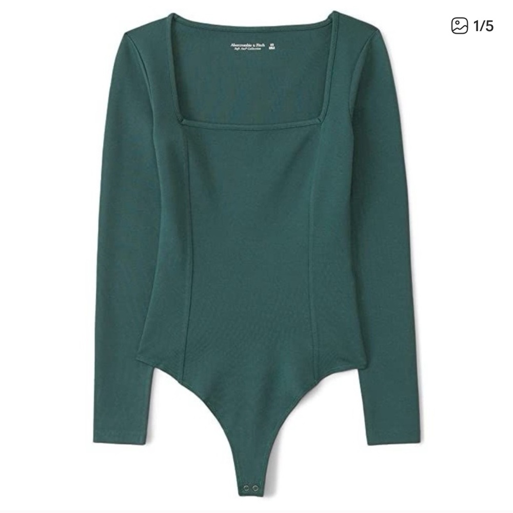 Abercrombie & Fitch Soft Collection Teal Square Neck Bodysuit